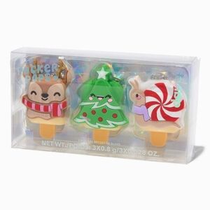 Pucker Pops Holiday Lip Gloss 3-Pack Assorted Flavors New in Package-NWT